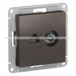 Розетка TV + компьютерная RJ45 Atlas Design мокко