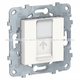 UNICA NEW РОЗЕТКА компьютерная, RJ45, одиночная, кат. 6 UTP, БЕЛЫЙ
