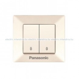 Выключатель двухклавишный проходной Panasonic Arkedia крем