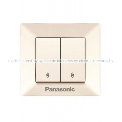 Выключатель двухклавишный проходной Panasonic Arkedia крем