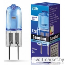 Лампа галогенная Camelion JC 20W G4 12V COOL супер белая