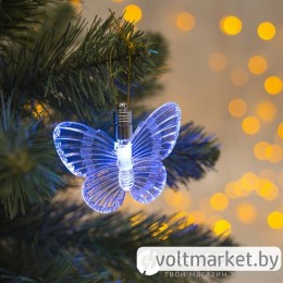 Подвеска световая Бабочка (батарейки в комплекте), 8,5см, 1LED, RGB