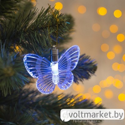 Подвеска световая Бабочка (батарейки в комплекте), 8,5см, 1LED, RGB Подвеска световая Бабочка (батарейки в комплекте), 8,5см, 1LED, RGB