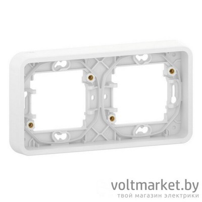 Рамка 2-постовая горизонтальная Mureva S IP55, белый