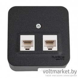 Розетка 2-я компьютерная RJ45 BLANCA антрацит