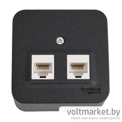 Розетка 2-я компьютерная RJ45 BLANCA антрацит