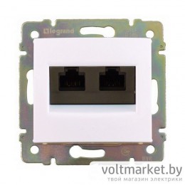 Розетка информационная двойная 2хRJ-45 UTP CAT5E Legrand Valena белый