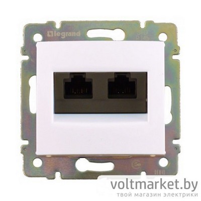 Розетка информационная двойная 2хRJ-45 UTP CAT5E Legrand Valena белый