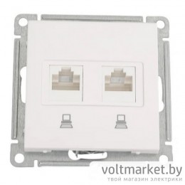 Розетка компьютерная RJ-45 двойная Wessen59 белый