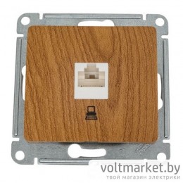 Розетка компьютерная RJ45 Glossa дерево дуб