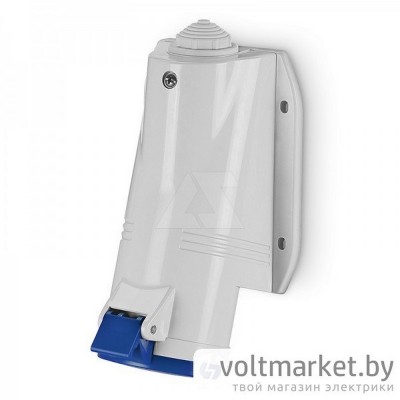 Розетка настенная 32A, 2P+E 6h, 200_250VAC 50/60Hz, IP44, серия OPTIMA-BASE