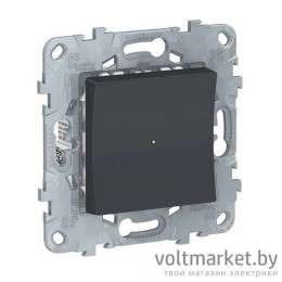 UNICA NEW LED СВЕТОРЕГУЛЯТОР Wiser нажимной, универсальный 7-200Вт, АНТРАЦИТ