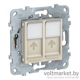 UNICA NEW РОЗЕТКА компьютерная, RJ45, двойная, кат. 6 UTP, БЕЖЕВЫЙ UNICA NEW РОЗЕТКА компьютерная, RJ45, двойная, кат. 6 UTP, БЕЖЕВЫЙ