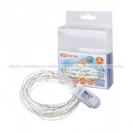 Гирлянда светодиодная Роса50 50LED, 5м, многоцветная, 2хCR2032 , TDM