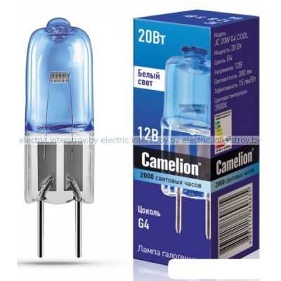 Лампа галогенная Camelion JC 20W G4 12V COOL супер белая