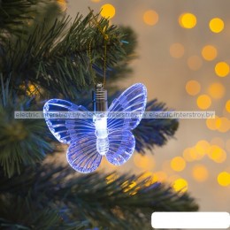 Подвеска световая Бабочка (батарейки в комплекте), 8,5см, 1LED, RGB