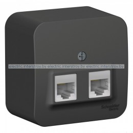 Розетка 2-я компьютерная RJ45 BLANCA антрацит