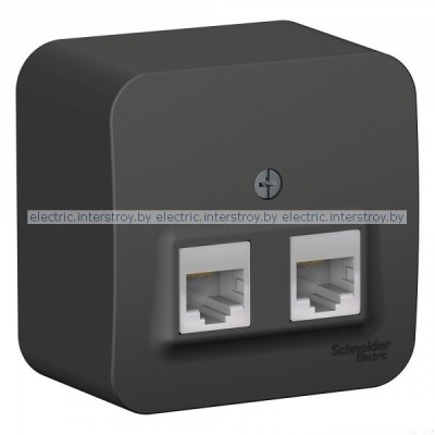 Розетка 2-я компьютерная RJ45 BLANCA антрацит