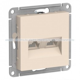 Розетка двойная компьютерная RJ45+RJ45 Atlas Design бежевый