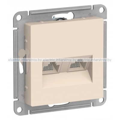 Розетка двойная компьютерная RJ45+RJ45 Atlas Design бежевый