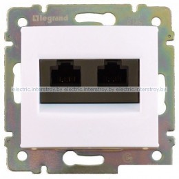 Розетка информационная двойная 2хRJ-45 UTP CAT5E Legrand Valena белый