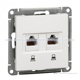 Розетка компьютерная RJ-45 двойная Wessen59 белый