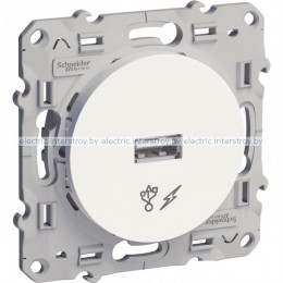 Розетка USB одиночный разъем Odace белый
