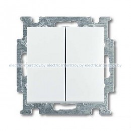 Выключатель двухклавишный ABB Basic 55 (Альпийский белый)