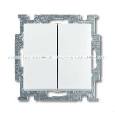 Выключатель двухклавишный ABB Basic 55 (Альпийский белый)