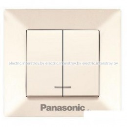 Выключатель двухклавишный с подсветкой Panasonic Arkedia крем