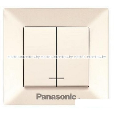 Выключатель двухклавишный с подсветкой Panasonic Arkedia крем