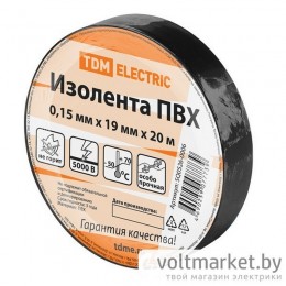 Изолента ПВХ 0,15х19мм черная 20м TDM