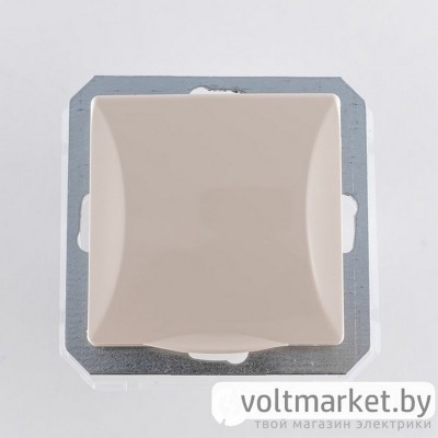 OPAL - Розетка 2P+E IP44 с крышкой, бежевый