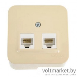 Розетка 2-я компьютерная RJ45 BLANCA бежевый