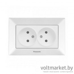 Розетка б/з двойная Panasonic Arkedia белый