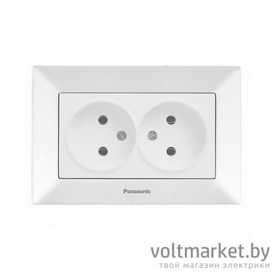 Розетка б/з двойная Panasonic Arkedia белый