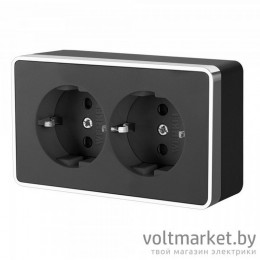 Розетка двойная с/з Werkel Gallant черный