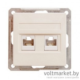 Розетка компьютерная RJ-45 двойная Wessen59 слоновая кость