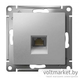 Розетка компьютерная RJ45 Atlas Design алюминий