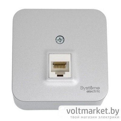 Розетка компьютерная RJ45 BLANCA алюминий