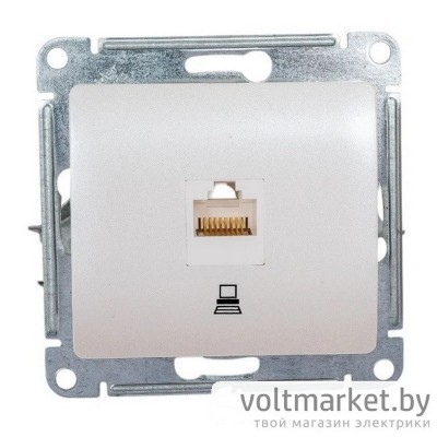 Розетка компьютерная RJ45 Glossa перламутр