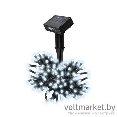 Садовая гирлянда ФАZА SLR-G01-100W, холодный белый, 100LED, на солнечной батарее