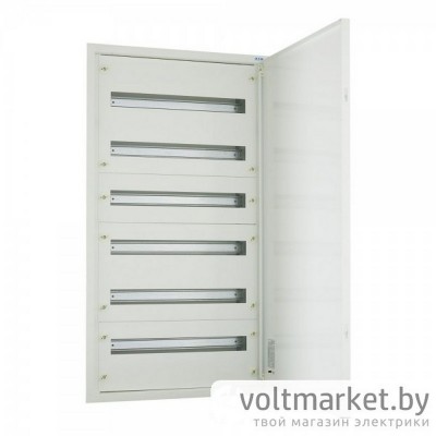 Щит встраиваемый BF-UT-6/144-P, 6х24M (144M), с N/PE 2x 2x25+43x16mm2, металл. с прозрачной дверью, 1070x588x140(1020x496x127)mm, белый RAL9016, IP30
