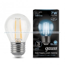 Лампа светодиодная Gauss LED Filament Globe 7W E27 4100K