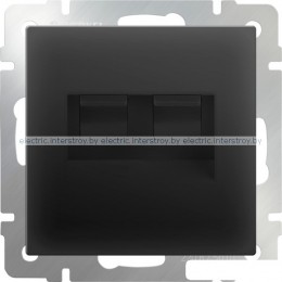 Розетка компьютерная двойная 2хRJ-45 Werkel черный матовый