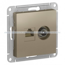Розетка TV + компьютерная RJ45 Atlas Design шампань