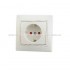 Розетка с защитой от детей с/з керамика Lezard Mira крем