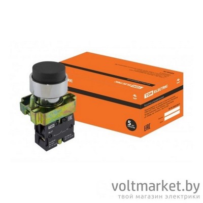 Кнопка BL21 без подсветки черный 1з TDM