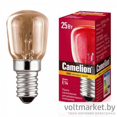 Лампа накаливания Camelion 25W/220V Е14 для холодильника