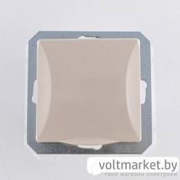 OPAL - Розетка 2P+E IP44 с крышкой, со шторками, бежевый